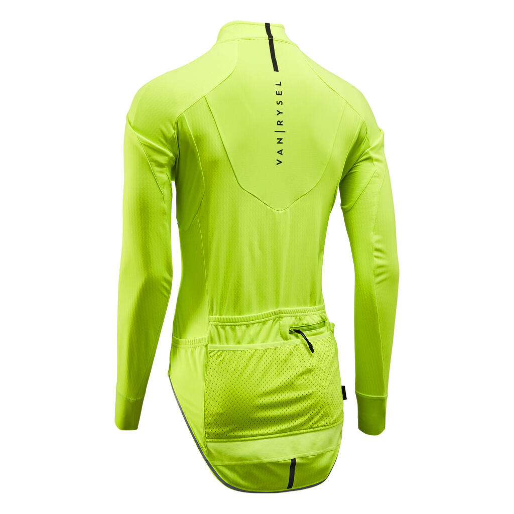 Fahrradjacke langarm Rennrad Winter Herren Racer grau 