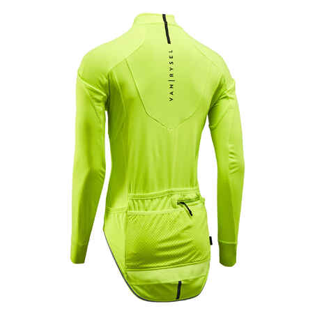 Men's Long-Sleeved Road Cycling Winter Jacket Racer - Yellow