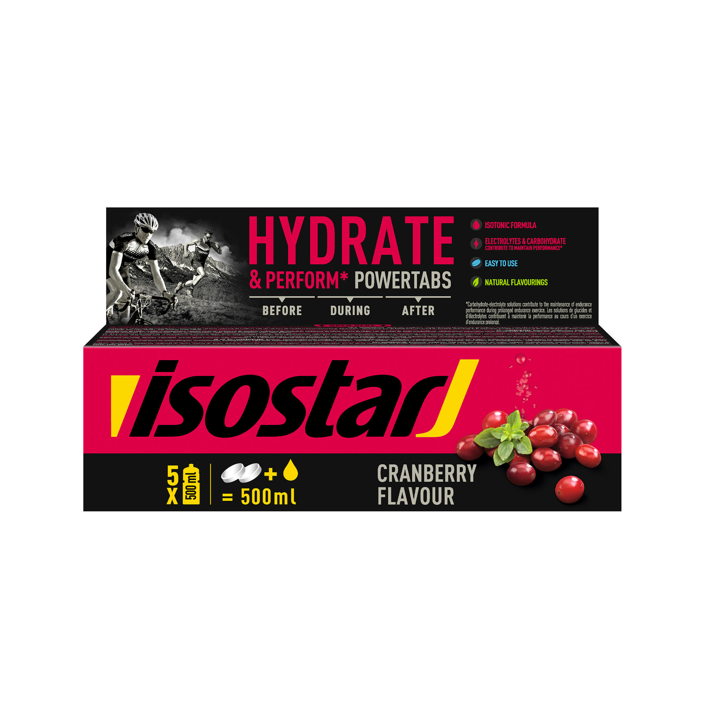 Tablete Băutură Izotonică POWERTABS cu efect anti-oxidant Merișoare 10x12g ISOSTAR decathlon.ro