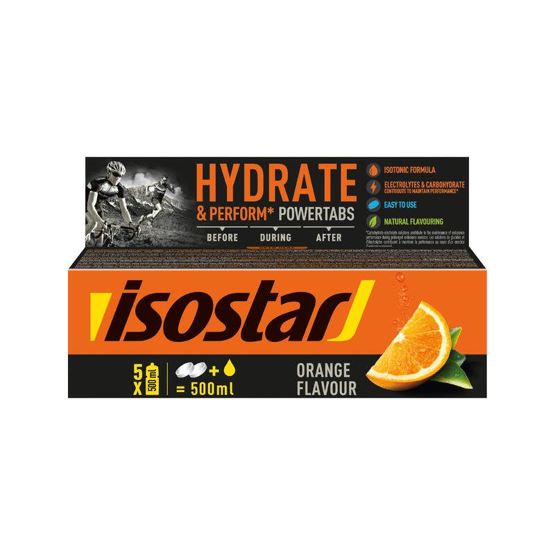 Bruistabletten voor isotone drank Powertabs sinaasappel 10x12 g