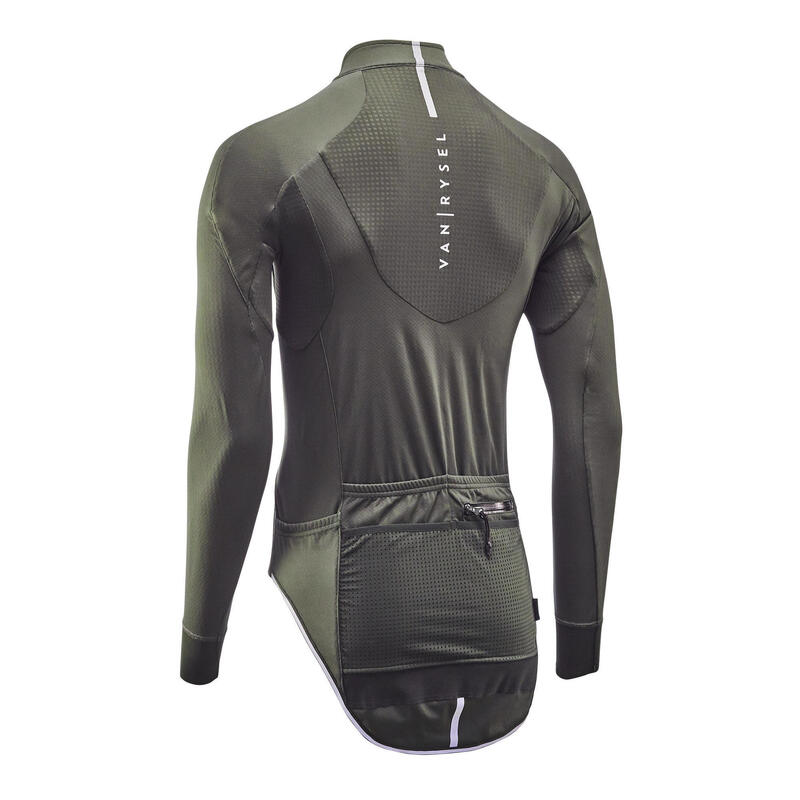 Giacca invernale ciclismo uomo Van Rysel RACER verde militare