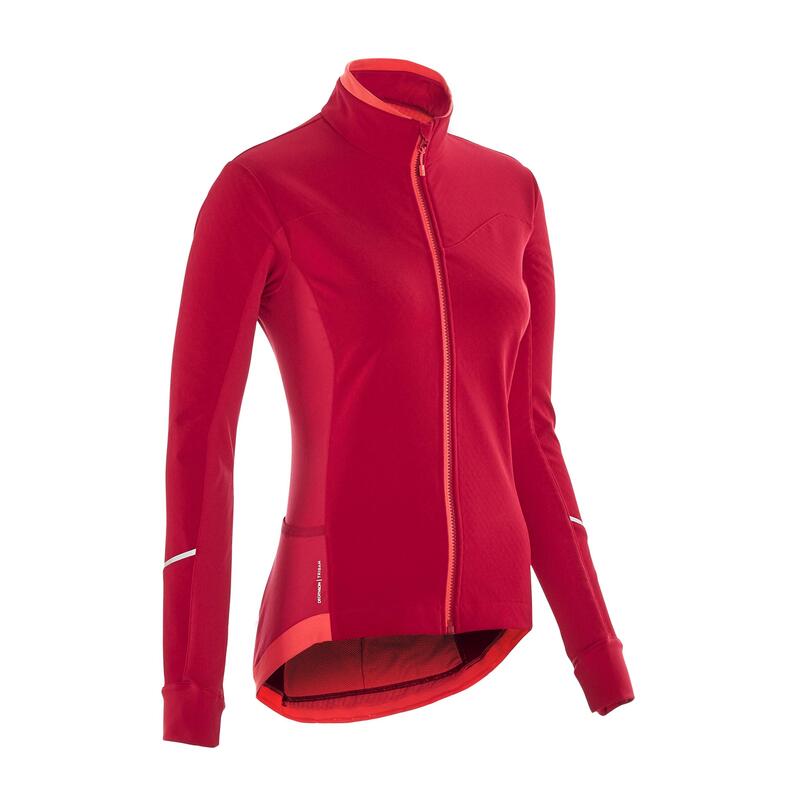 Chaqueta ciclismo invierno mujer Triban 500 rosa