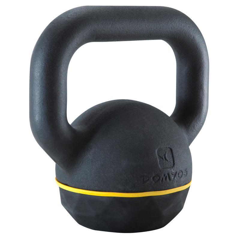 Kugelhantel Kettlebell Gusseisen und Basis aus Gummi 12 kg