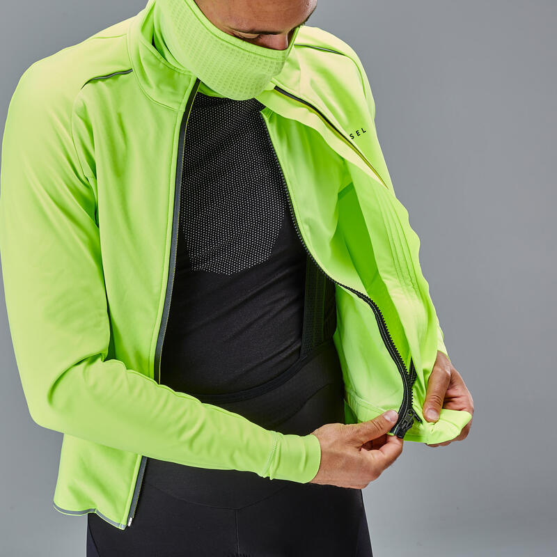 Men's Long-Sleeved Road Cycling Winter Jacket Racer Extreme - Yellow
