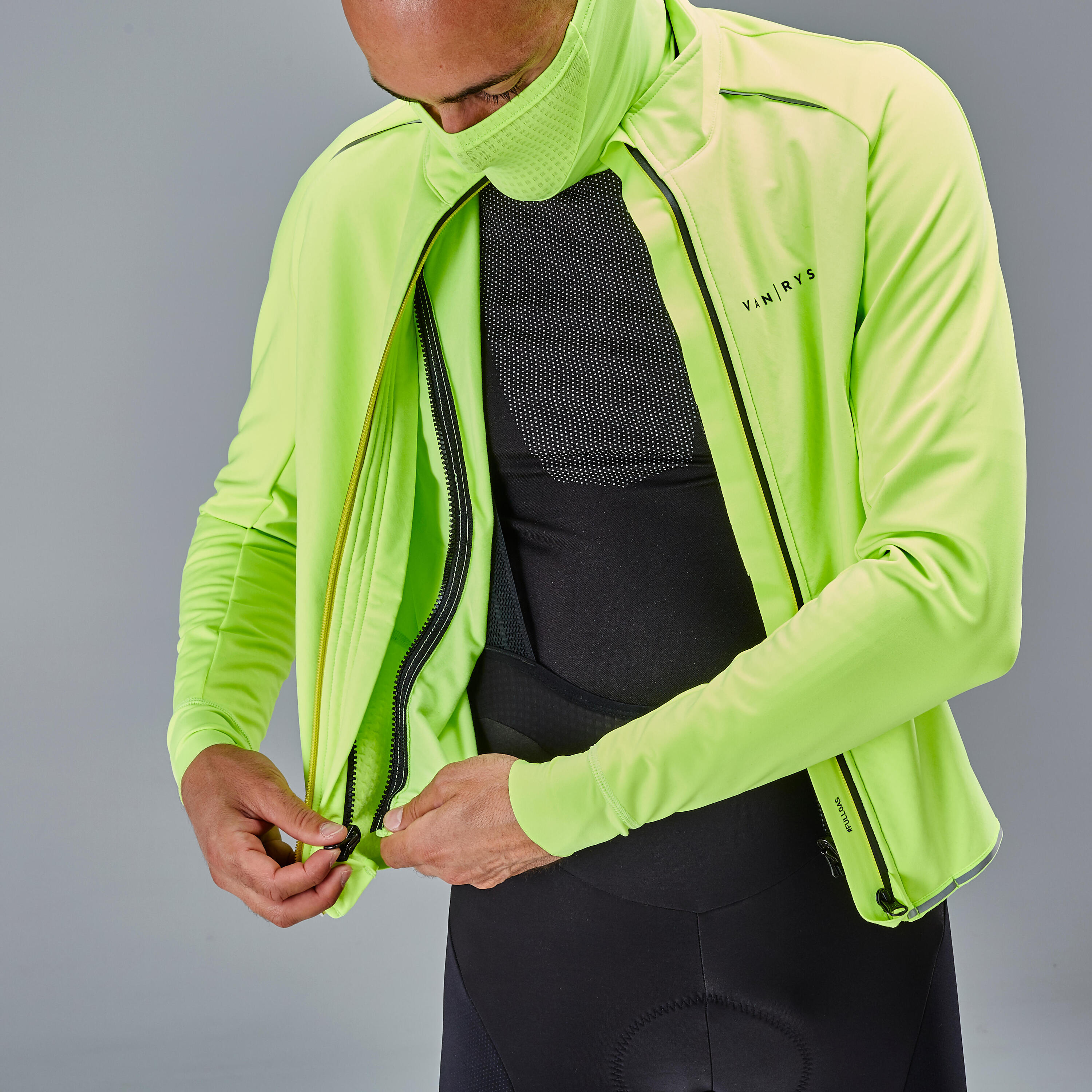 Fahrradjacke Rennrad Winter Herren RCR Racer Extreme gelb 14/16