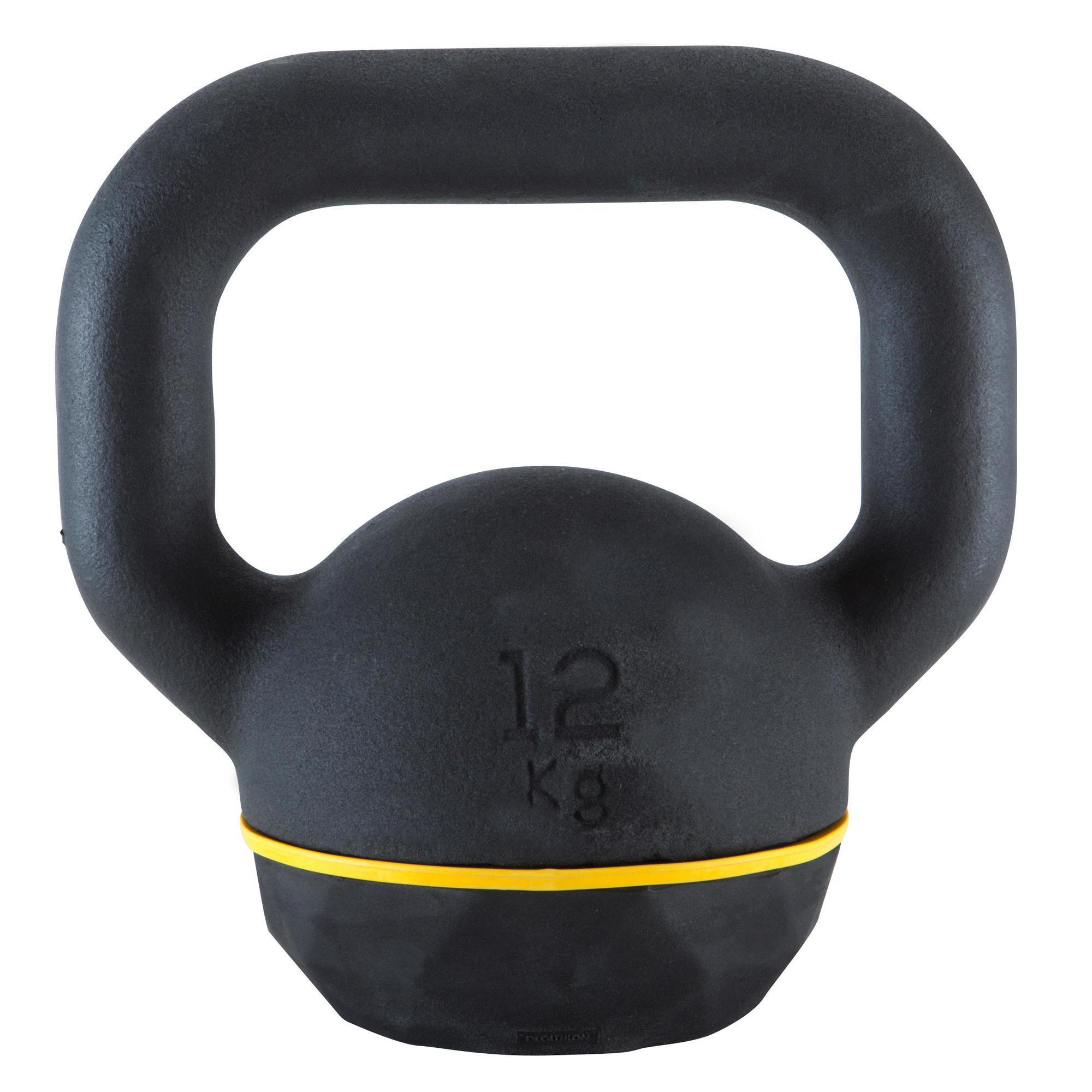 PESA RUSA KETTLEBELL 12 kg CROSS TRAINING MUSCULACIÓN DOMYOS NEGRO