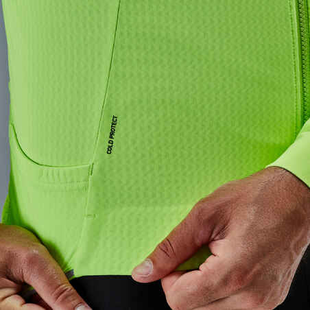 Men's Long-Sleeved Road Cycling Winter Jacket Racer - Yellow