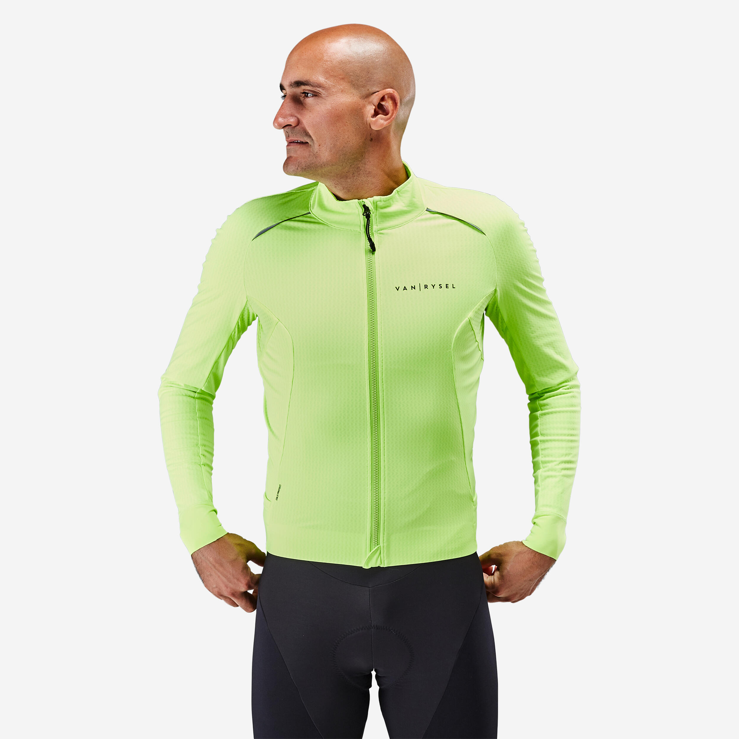 Men's Long-Sleeved Road Cycling Winter Jacket Racer - Yellow 3/9