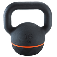 Kettlebell de musculation en fonte et base caoutchouc - 16 kg