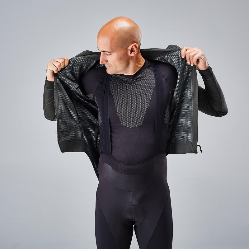 Men's LongSleeved Road Cycling Winter Jacket Racer Khaki Decathlon