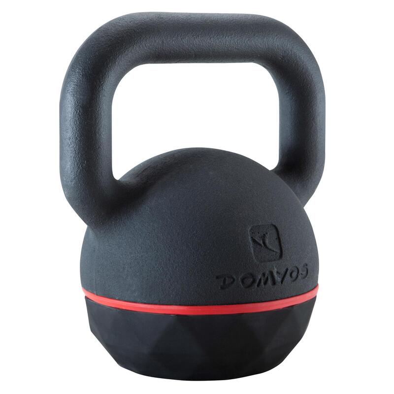 Ganteră Kettlebell din Fontă și Bază din Cauciuc - 20 kg