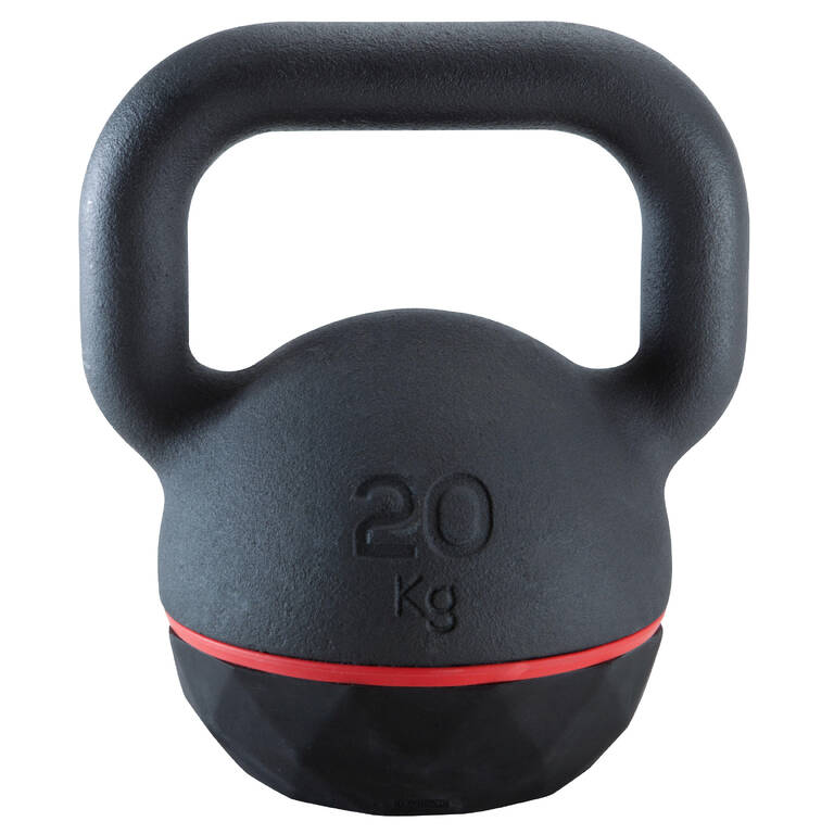 Cast Iron Kettlebell with Rubber Base - 20 kg