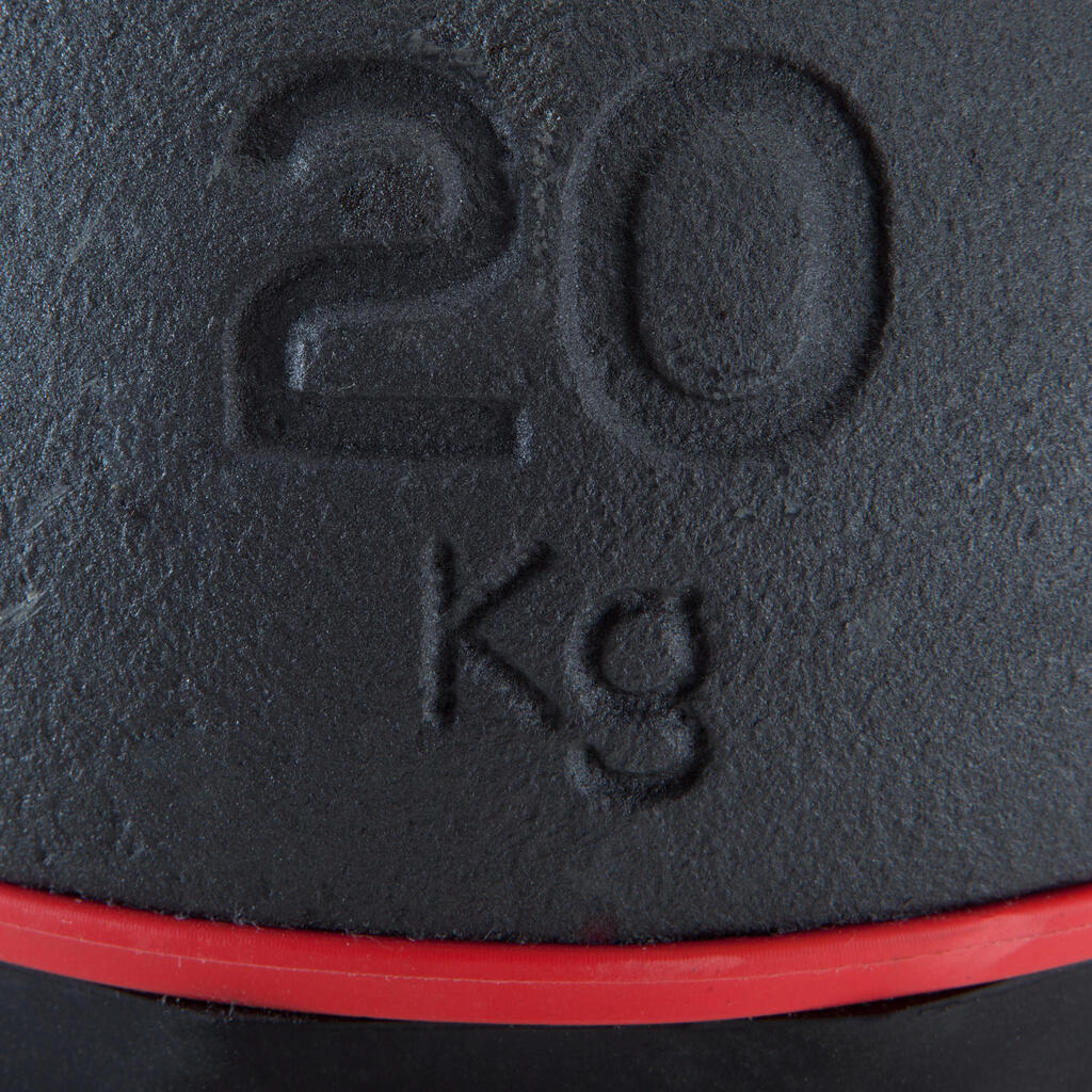 Cast Iron Kettlebell with Rubber Base - 20 kg