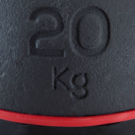 Cast Iron Kettlebell with Rubber Base - 20 kg