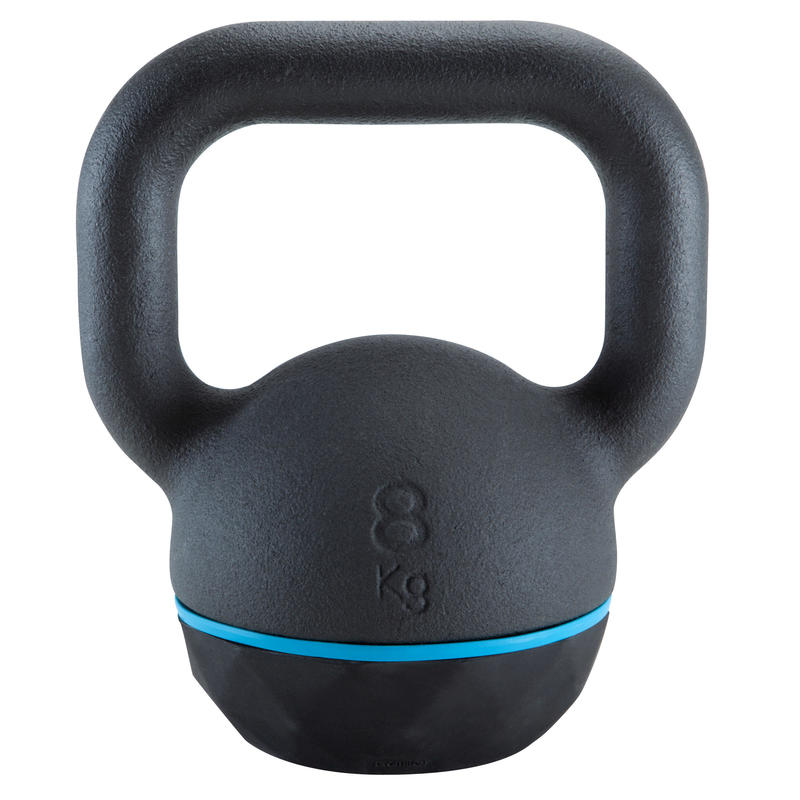 Leggen Trappenhuis converteerbaar CORENGTH KETTLEBELL 8KG GIETIJZER EN RUBBEREN VOET | Decathlon