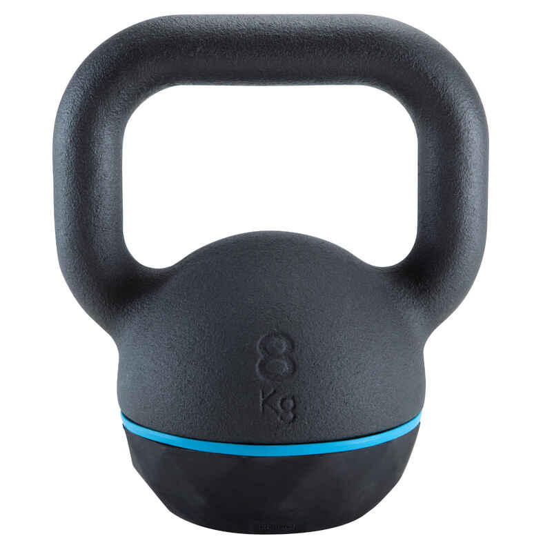 Kugelhantel Kettlebell 8 kg Gusseisen und Basis aus Gummi