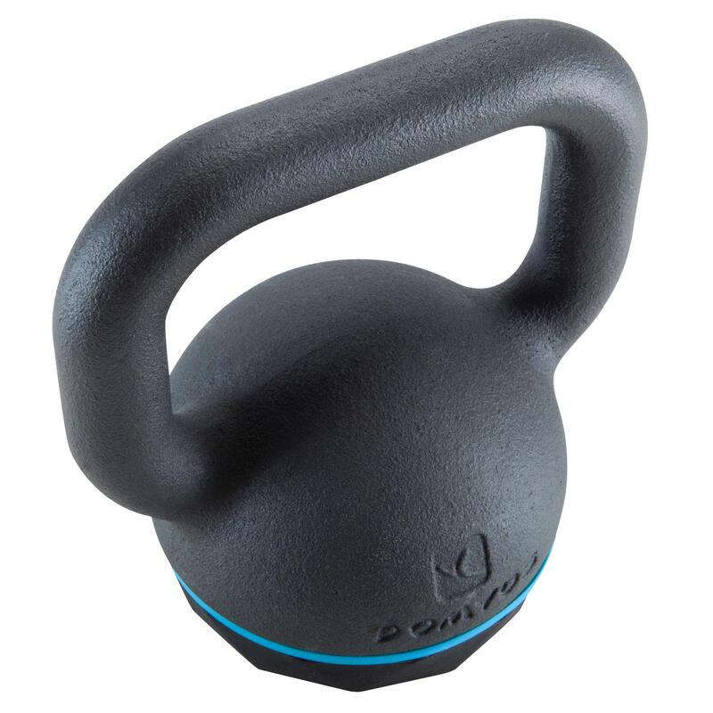 Kettlebell gietijzer met rubberen basis 8 kg