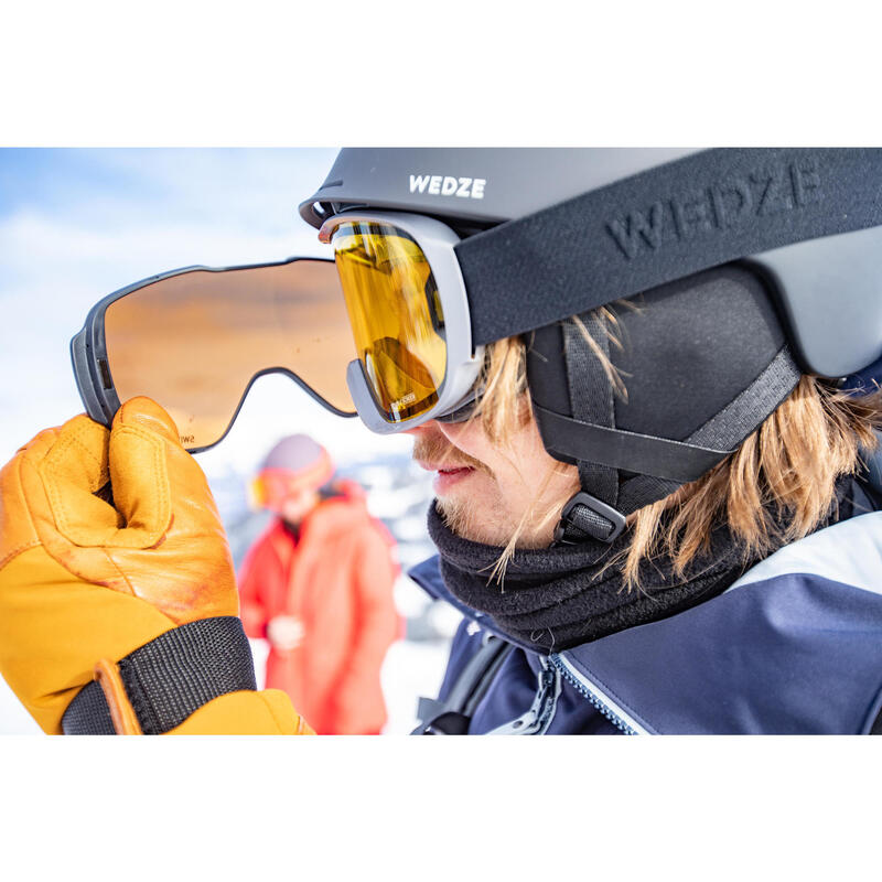 MASQUE DE SKI ET DE SNOWBOARD TOUS TEMPS ENFANT ET ADULTE - G 500 I - NOIR