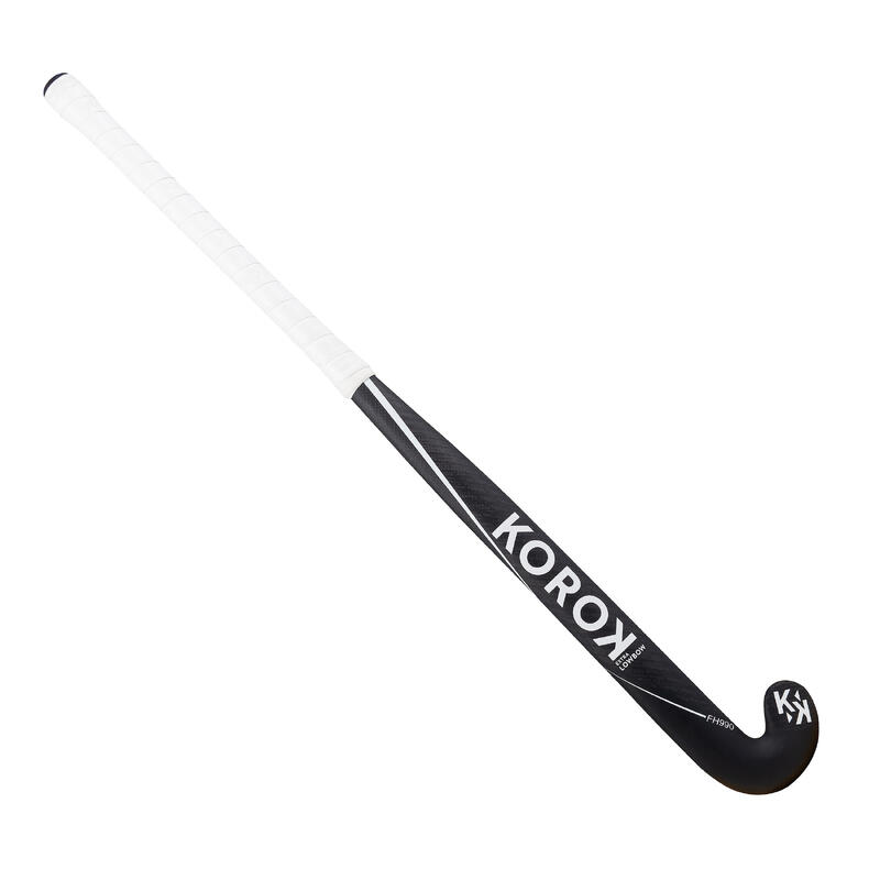 Hůl na pozemní hokej Xlow bow 95 % karbon FH990 černo-bílá