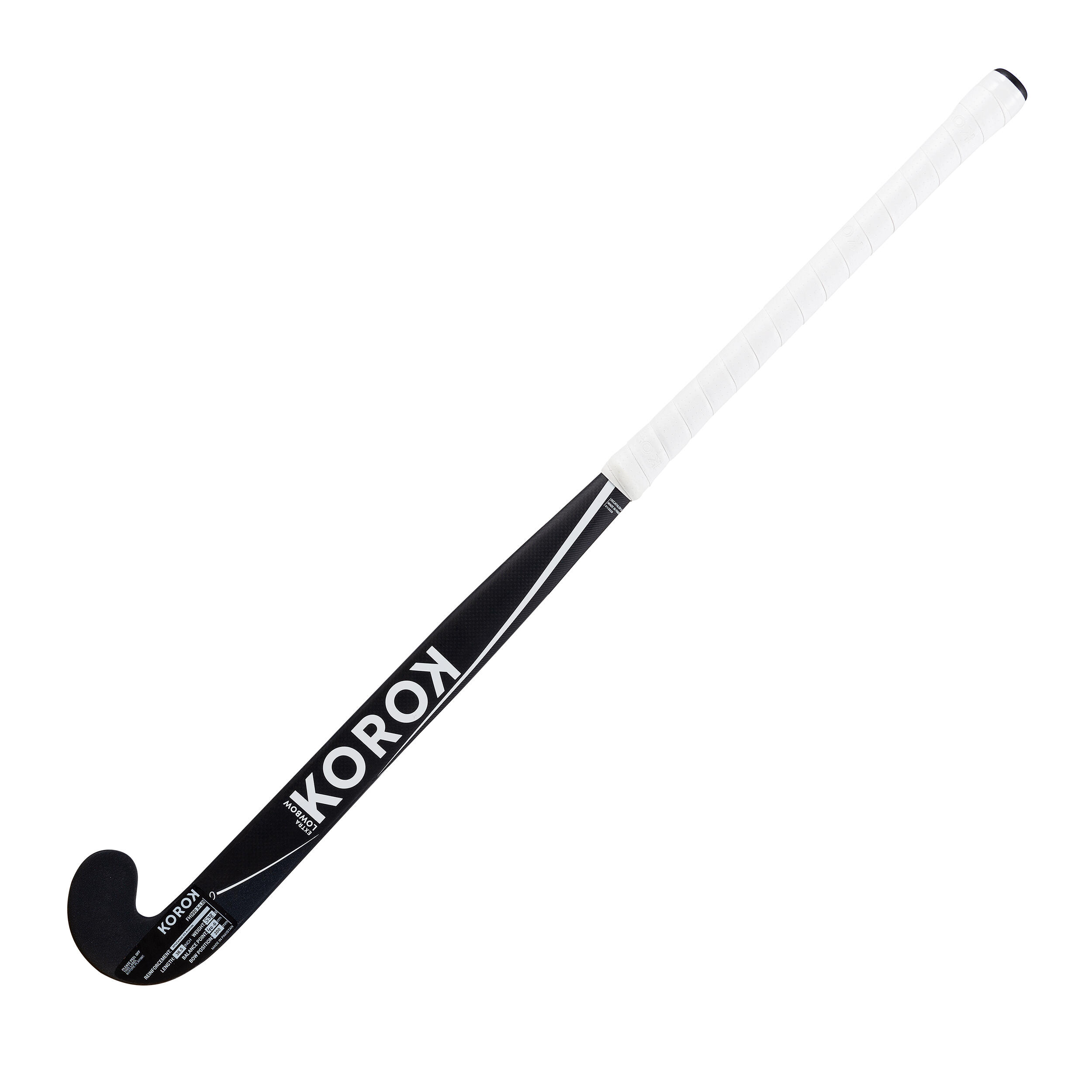 Adult Field Hockey Advanced 95% Carbon Extra Low Bow Stick FH990 - Black/White 8/10