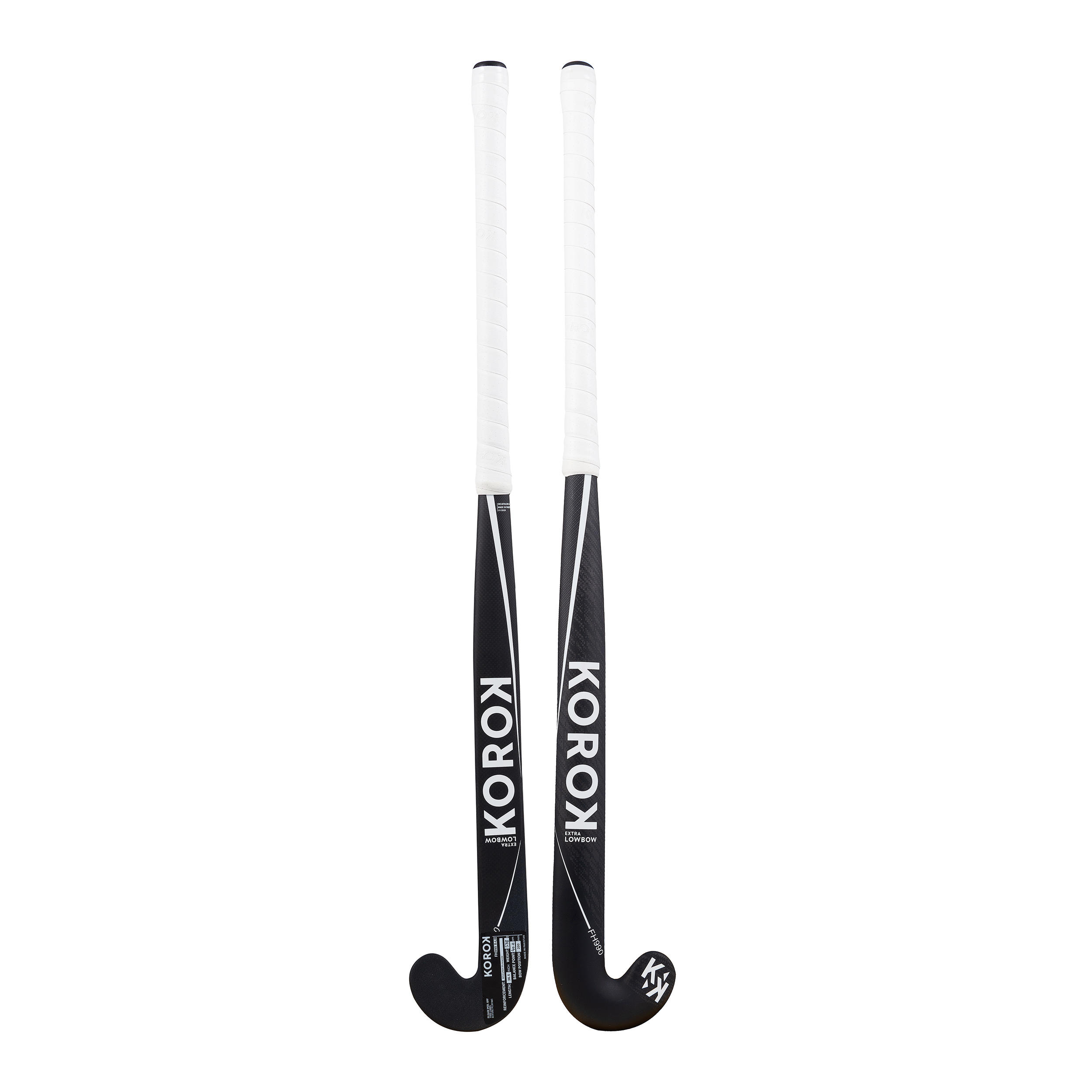 Adult Field Hockey Advanced 95% Carbon Extra Low Bow Stick FH990 - Black/White 3/10