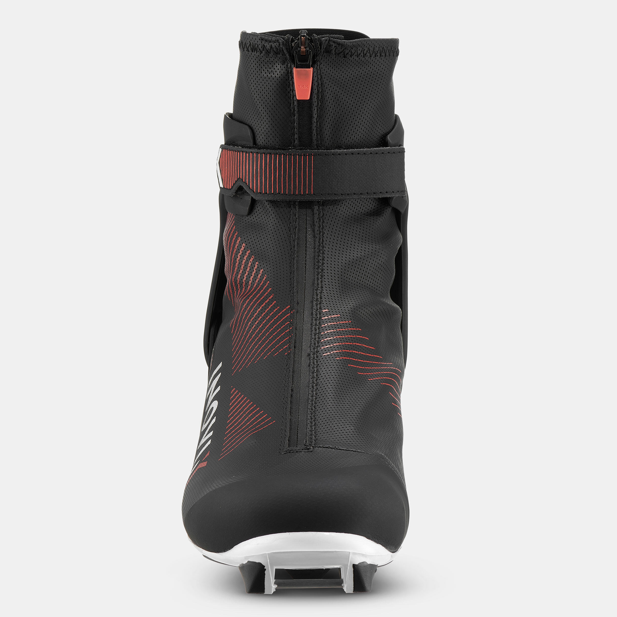 Men's Cross-Country Skate Ski Boots - 500 - black, Fluo blood orange -  Inovik - Decathlon