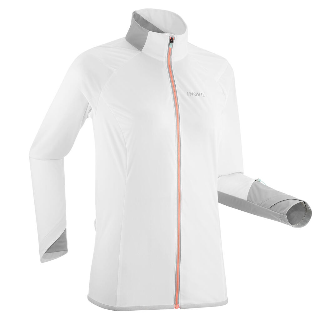 Sieviešu vieglā distanču slēpošanas jaka “XC S Jacket 500”, balta