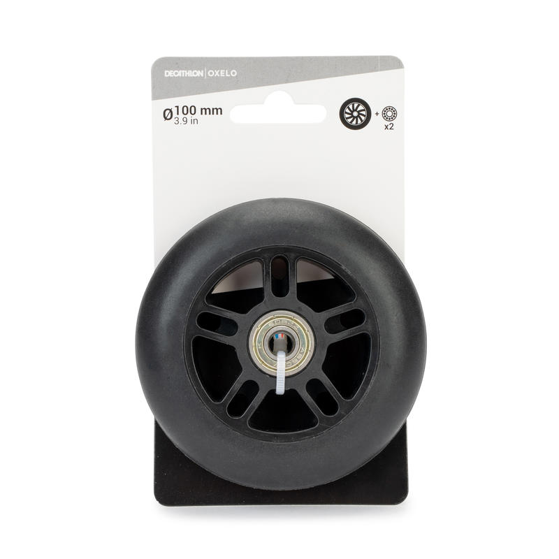 100 mm Scooter Wheel with Bearings Black Decathlon
