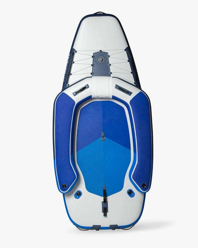 un homme et une fille naviguant sur le dériveur gonflable 5S de tribord