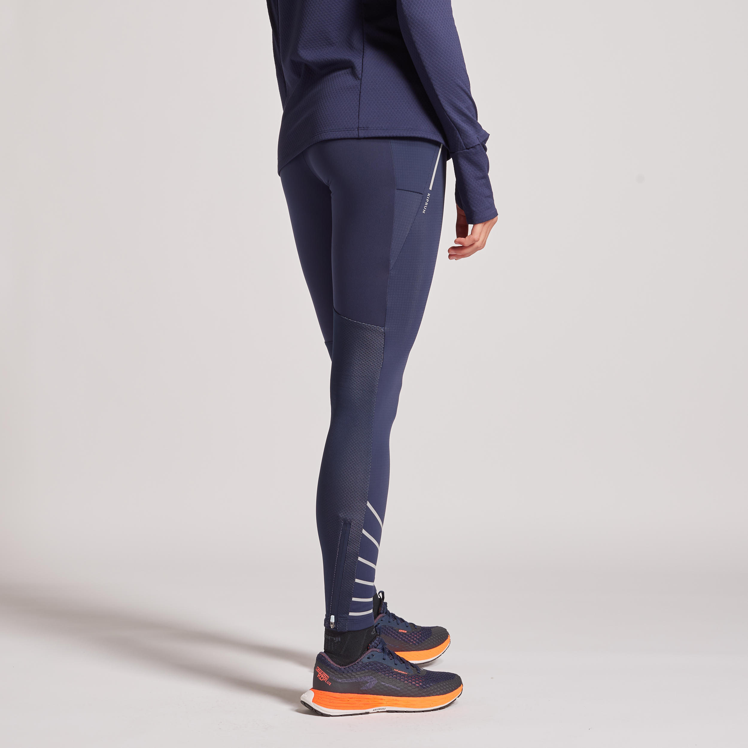 KIPRUN WARM WOMEN'S RUNNING TIGHTS NAVY 9/13