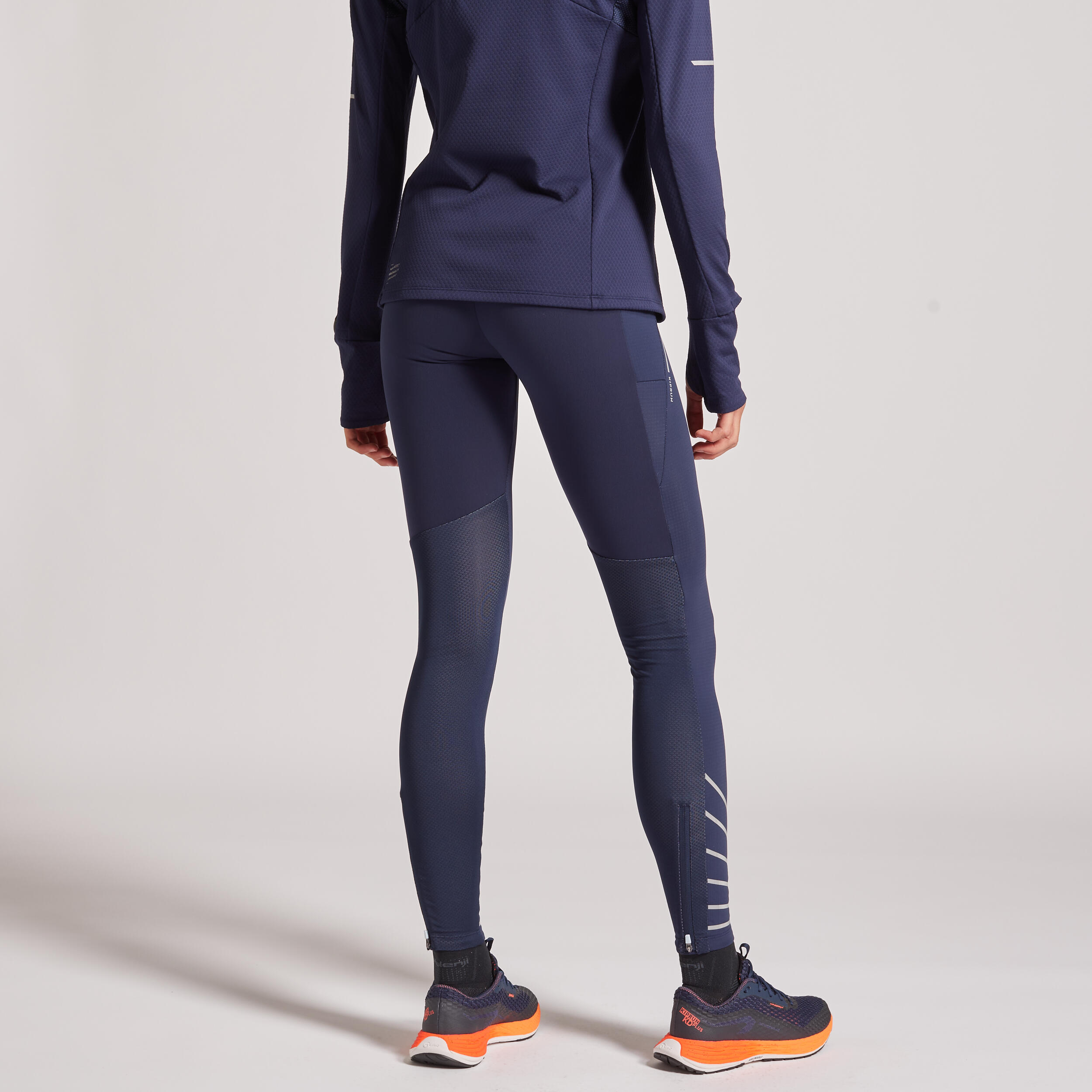 KIPRUN WARM WOMEN'S RUNNING TIGHTS NAVY 2/13