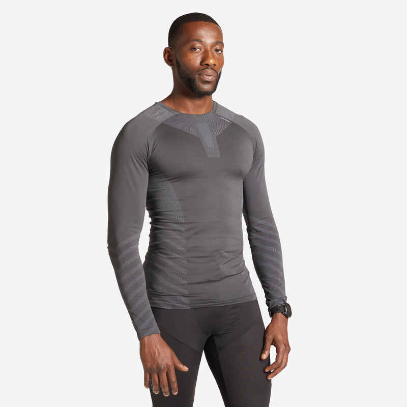 Kiprun Skincare Men's Running Winter Breathable LS Tee-Shirt - Grey