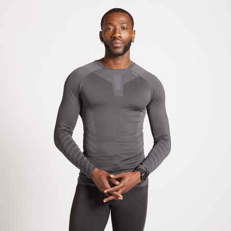 Vyriški orui laidūs bėgimo marškinėliai „Kiprun Skincare“ žiemai, pilki