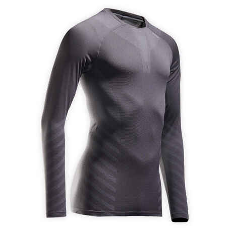 SKINCARE MEN'S RUNNING WINTER BREATHABLE LS TEE-SHIRT - GREY