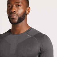 Camiseta térmica running transpirable Hombre Kiprun skincare gris