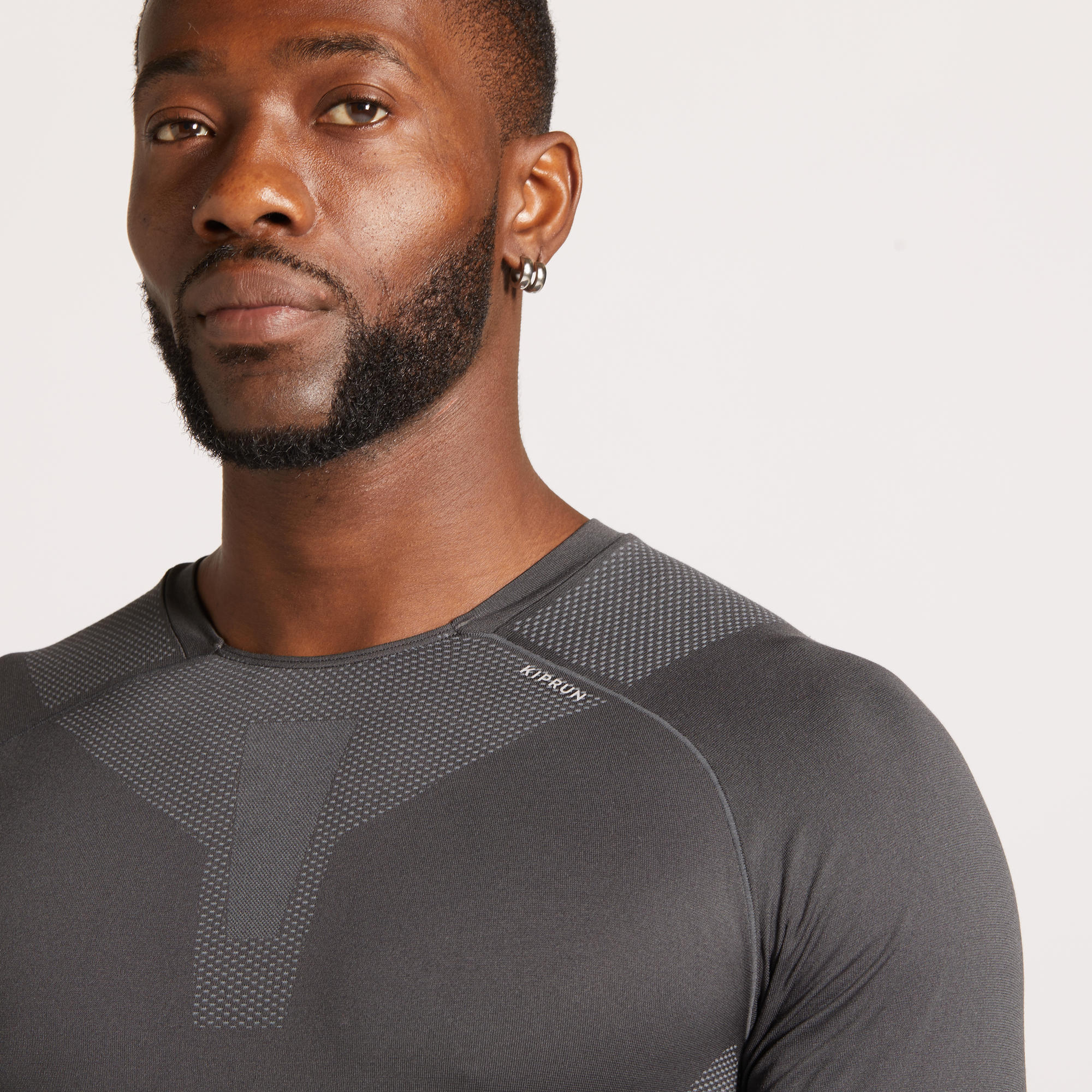 Ademend hardloopshirt voor heren winter Skincare lange mouwen grijs 3/5