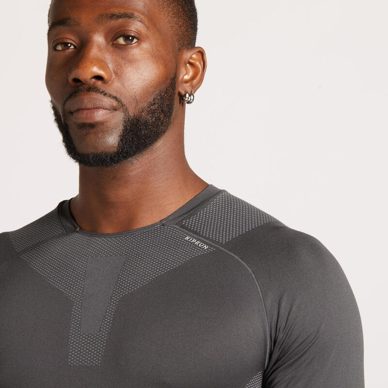 Maglia manica lunga running uomo SKINCARE grigia