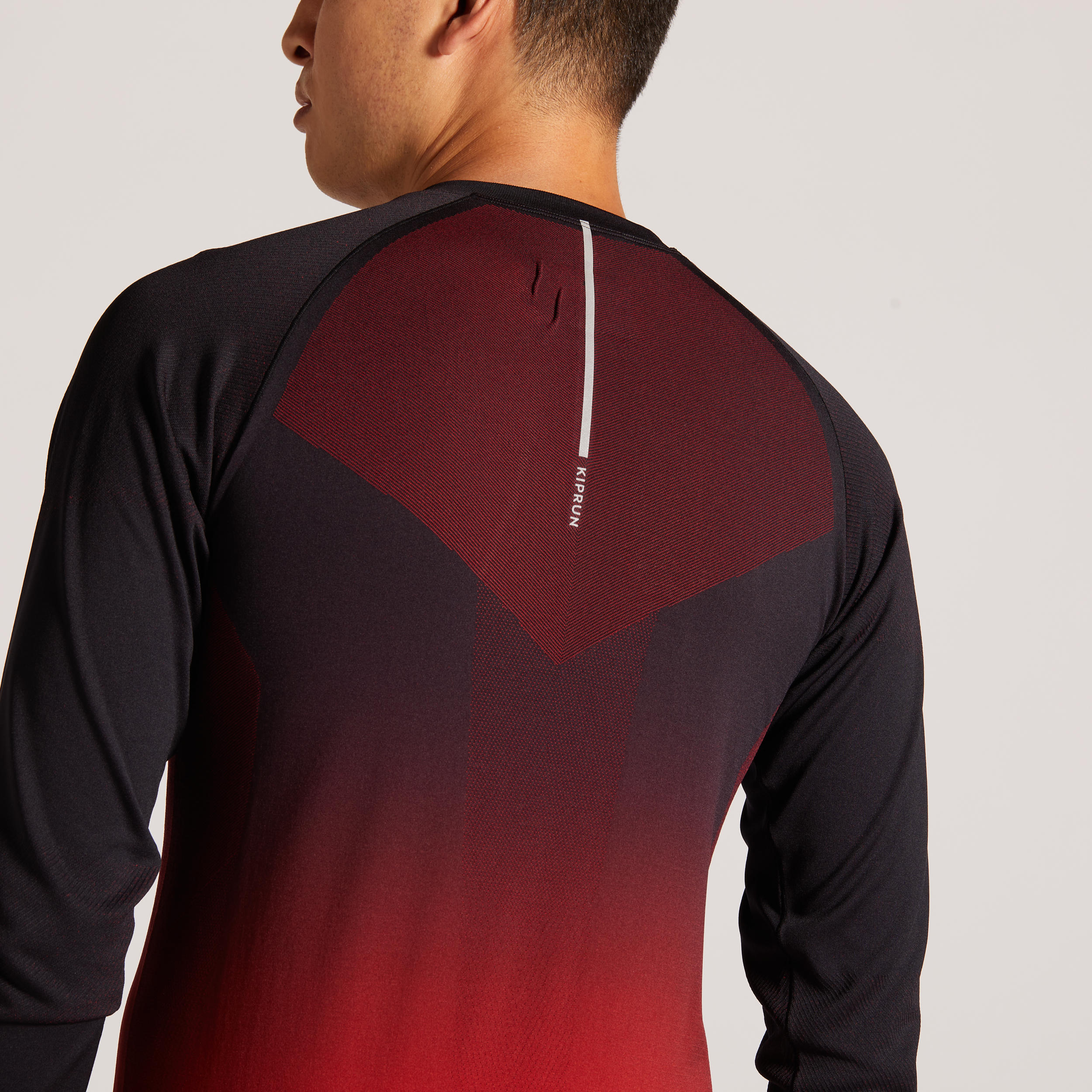 Men's Running Long Sleeved T-shirt Kiprun Care - red black 2/8
