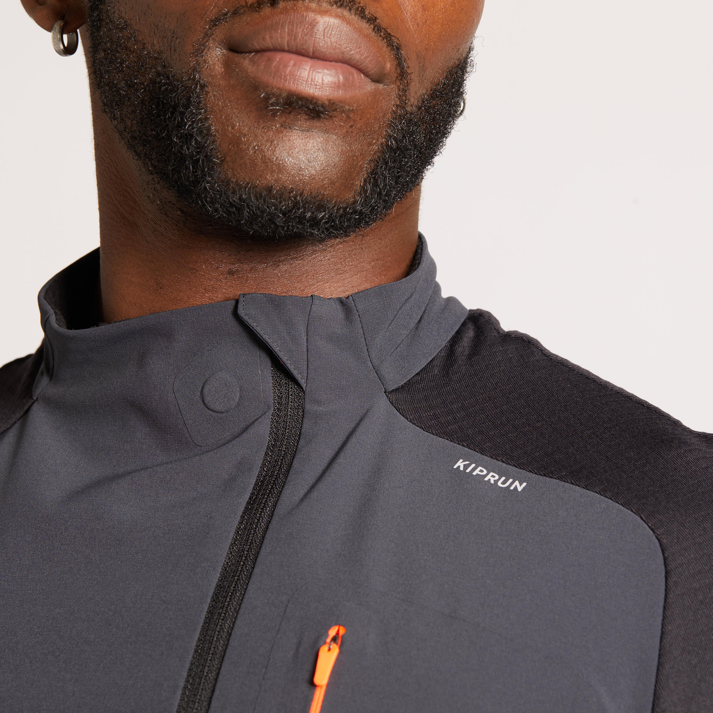 MEN'S RUNNING WINTER LONG-SLEEVED T-SHIRT WARM REGUL-BLACK GREY 21/25