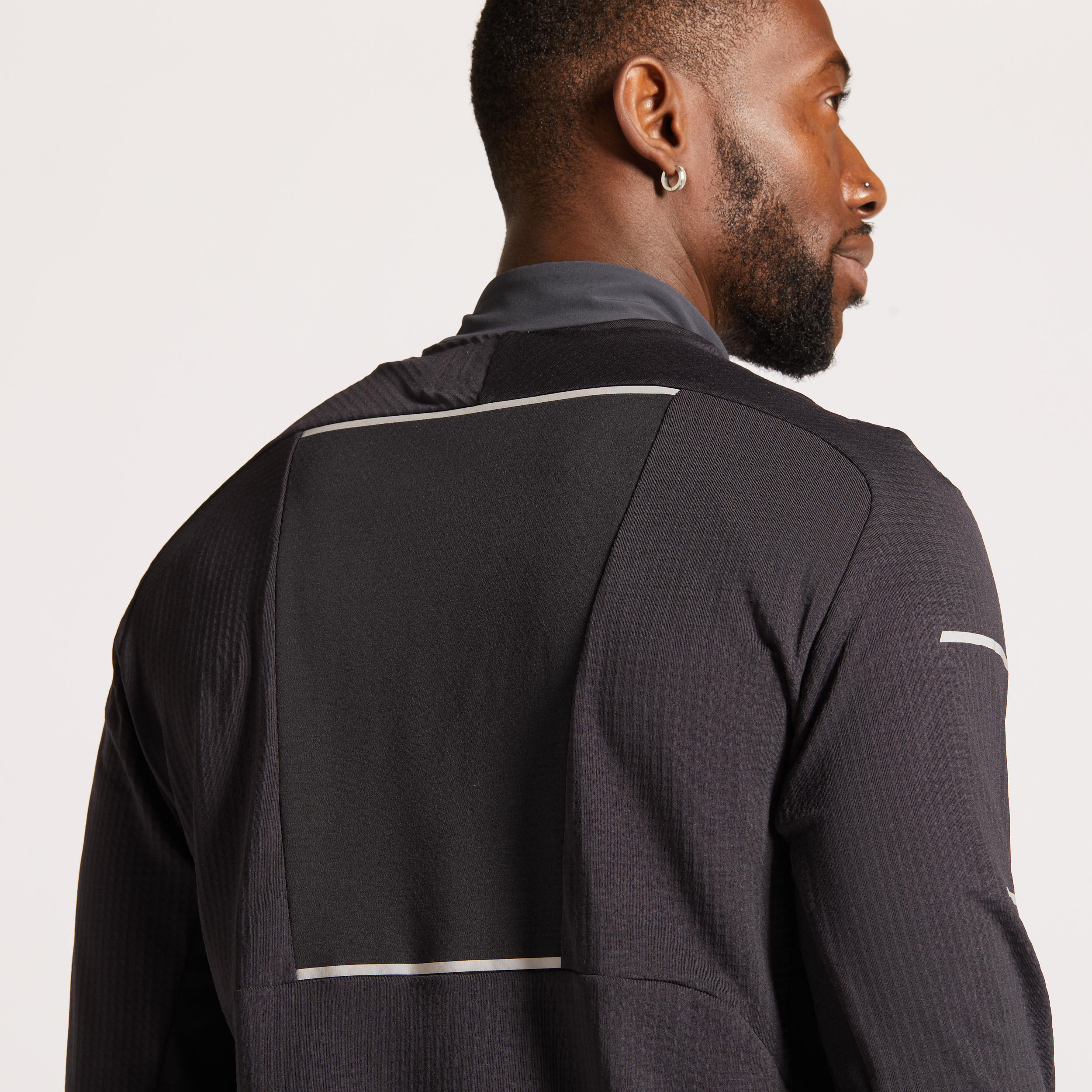 MEN'S RUNNING WINTER LONG-SLEEVED T-SHIRT WARM REGUL-BLACK GREY 9/25