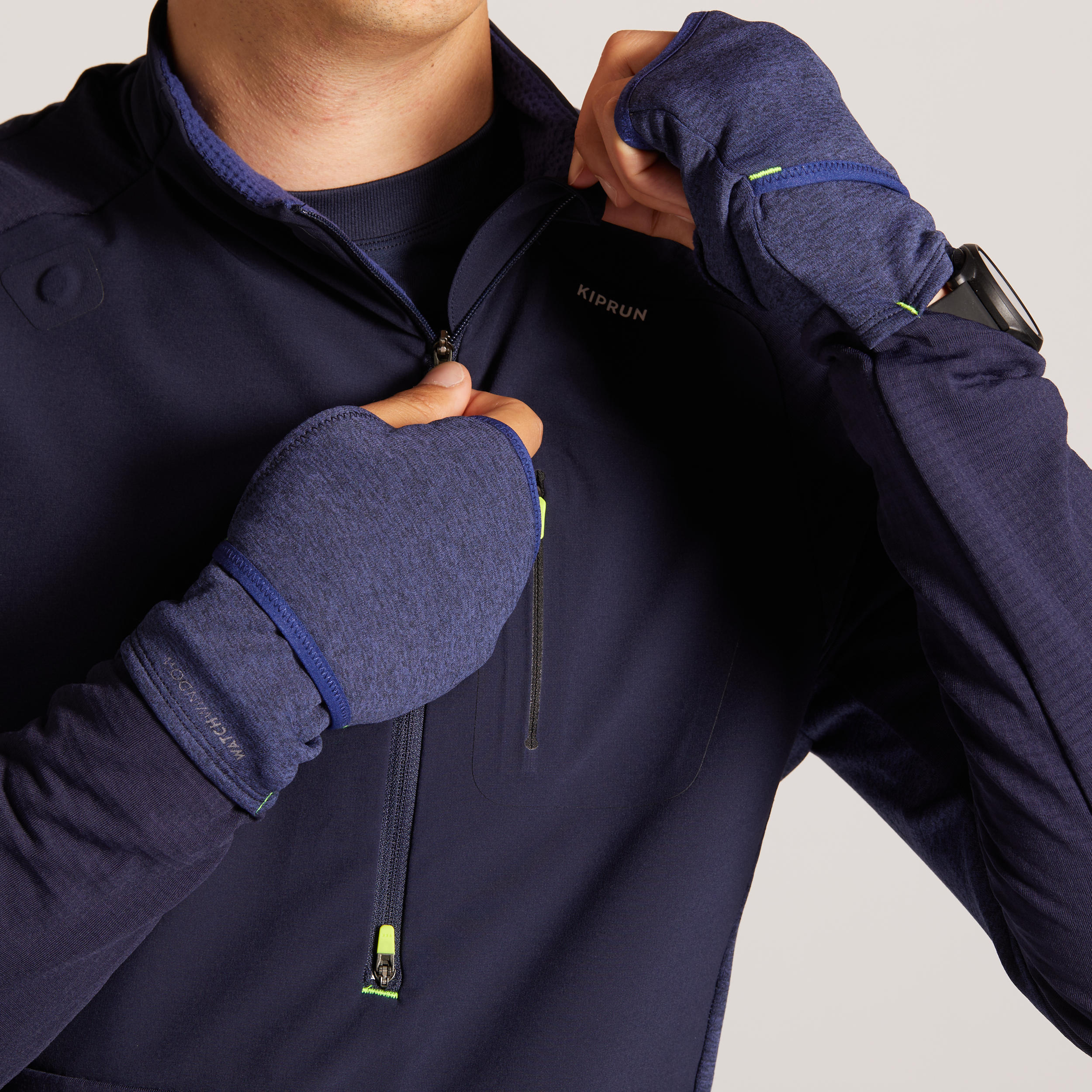 WARM LIGHT MEN'S LS WINTER RUNNING SHIRT BLUE 15/17