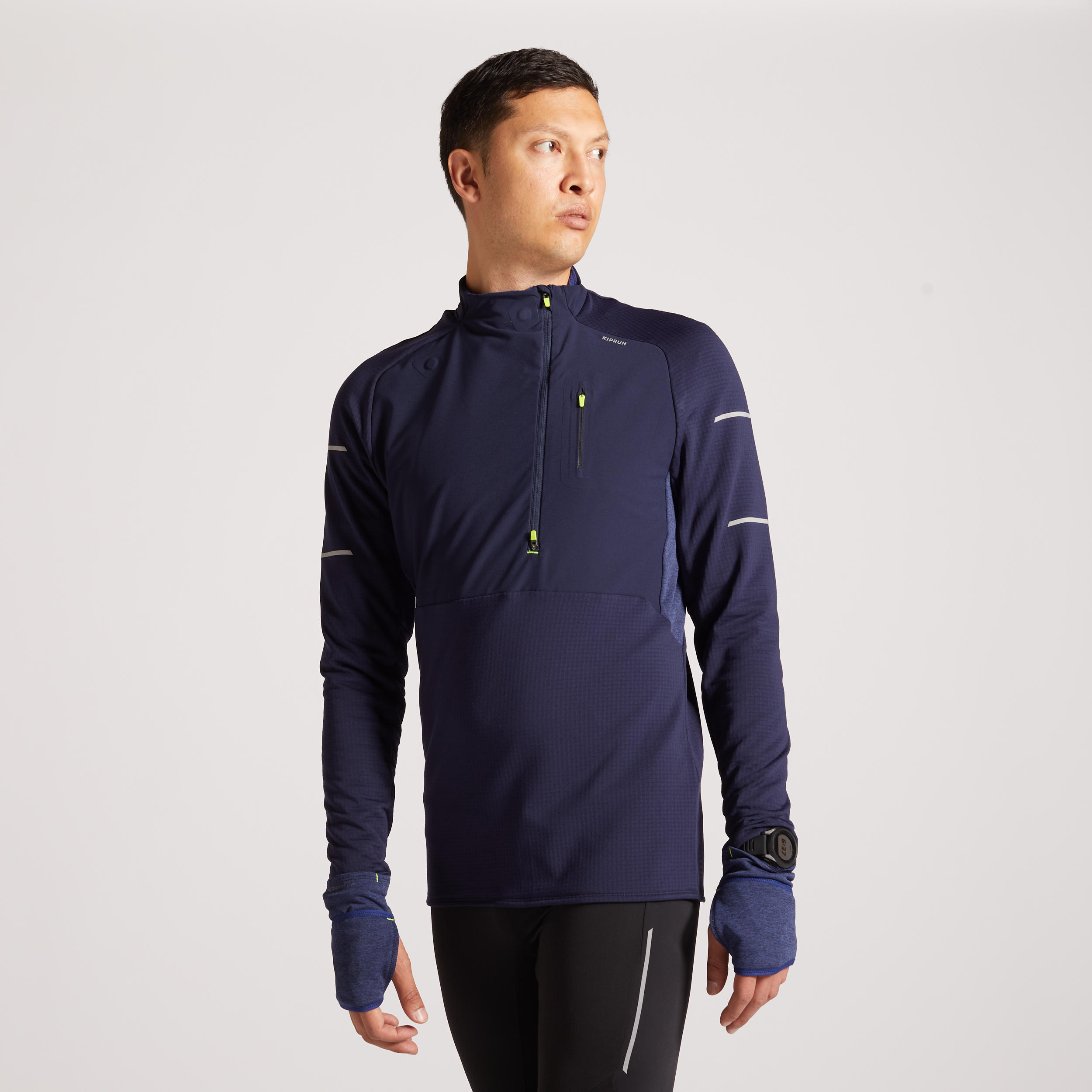 WARM LIGHT MEN'S LS WINTER RUNNING SHIRT BLUE 2/17