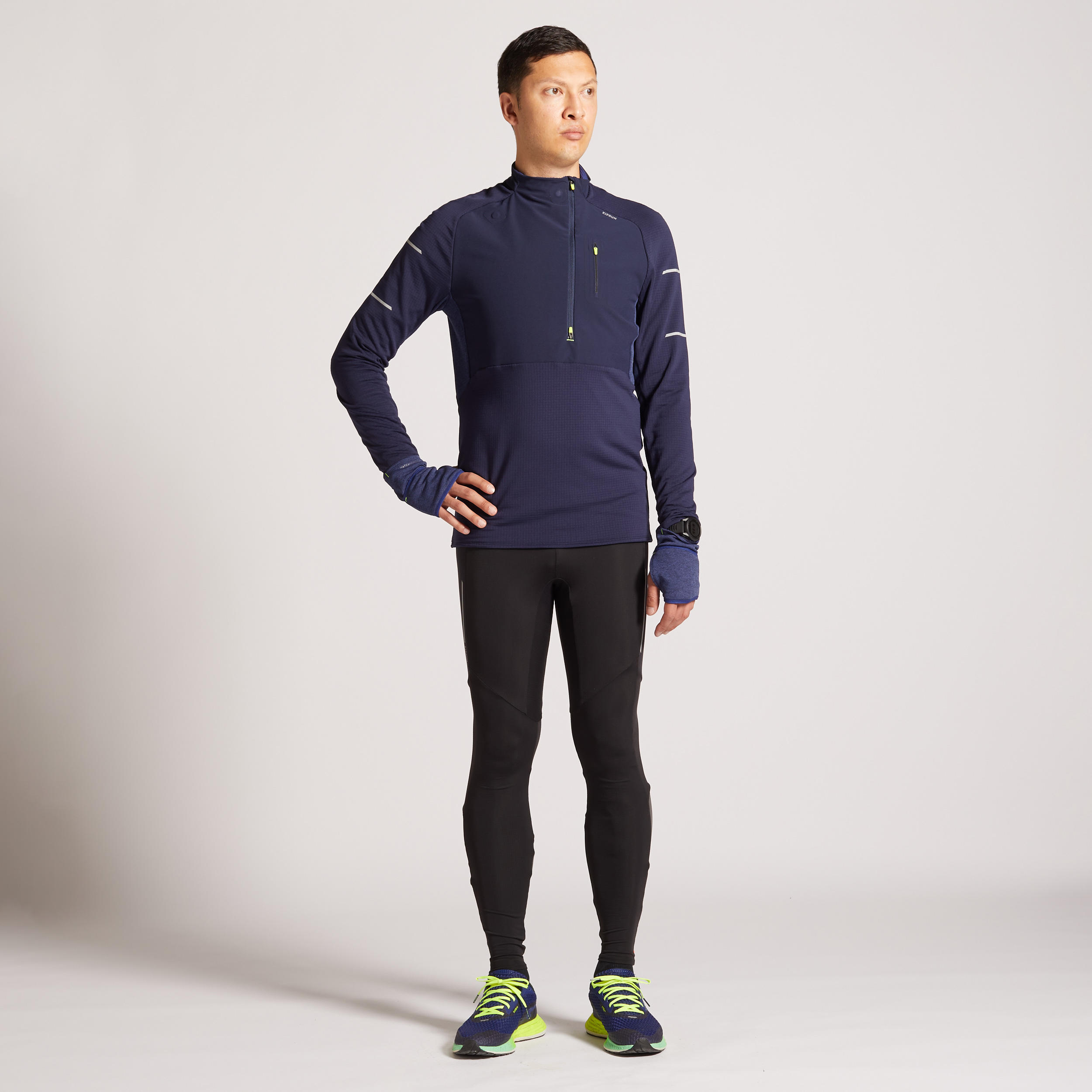 WARM LIGHT MEN'S LS WINTER RUNNING SHIRT BLUE 3/17