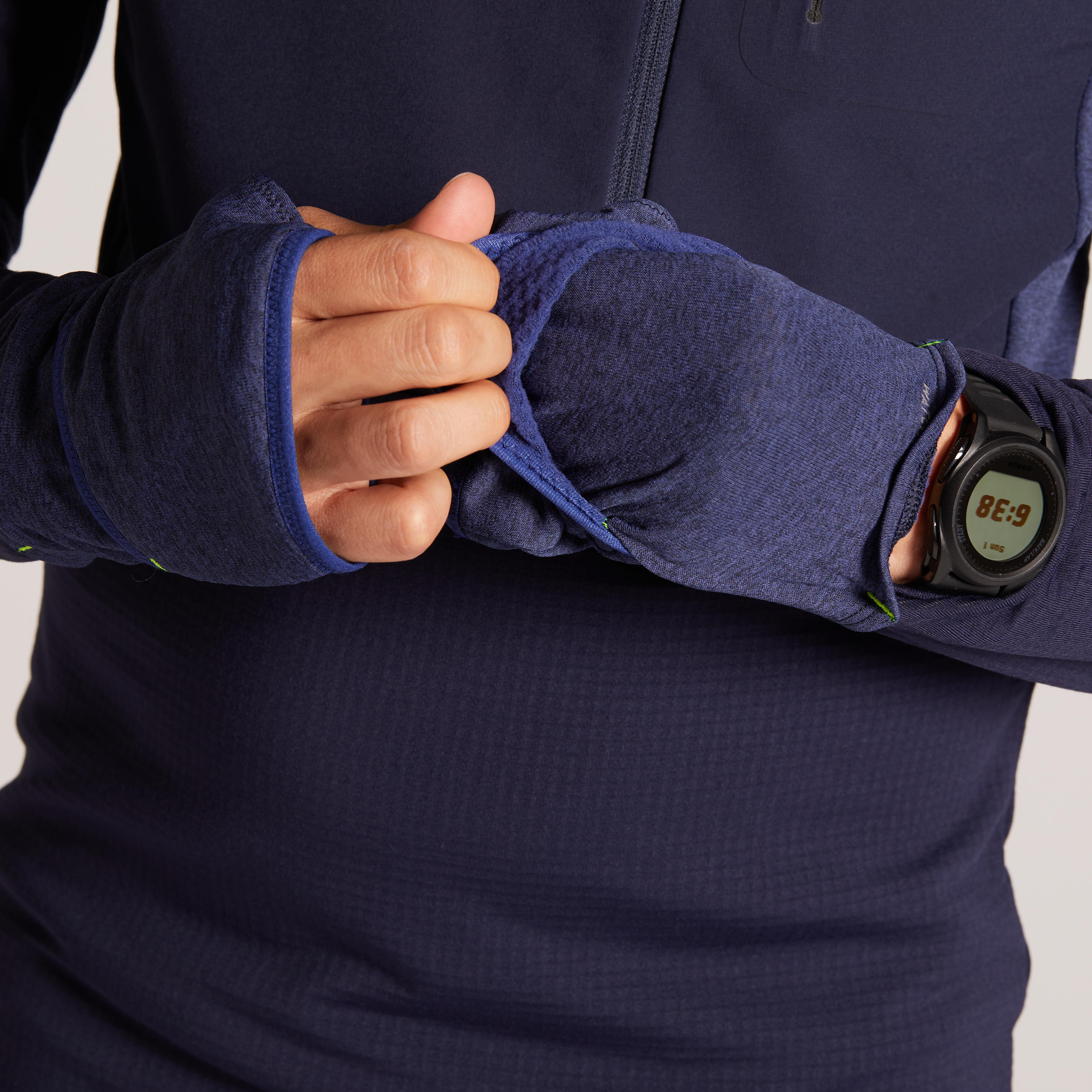 WARM LIGHT MEN'S LS WINTER RUNNING SHIRT BLUE 4/17