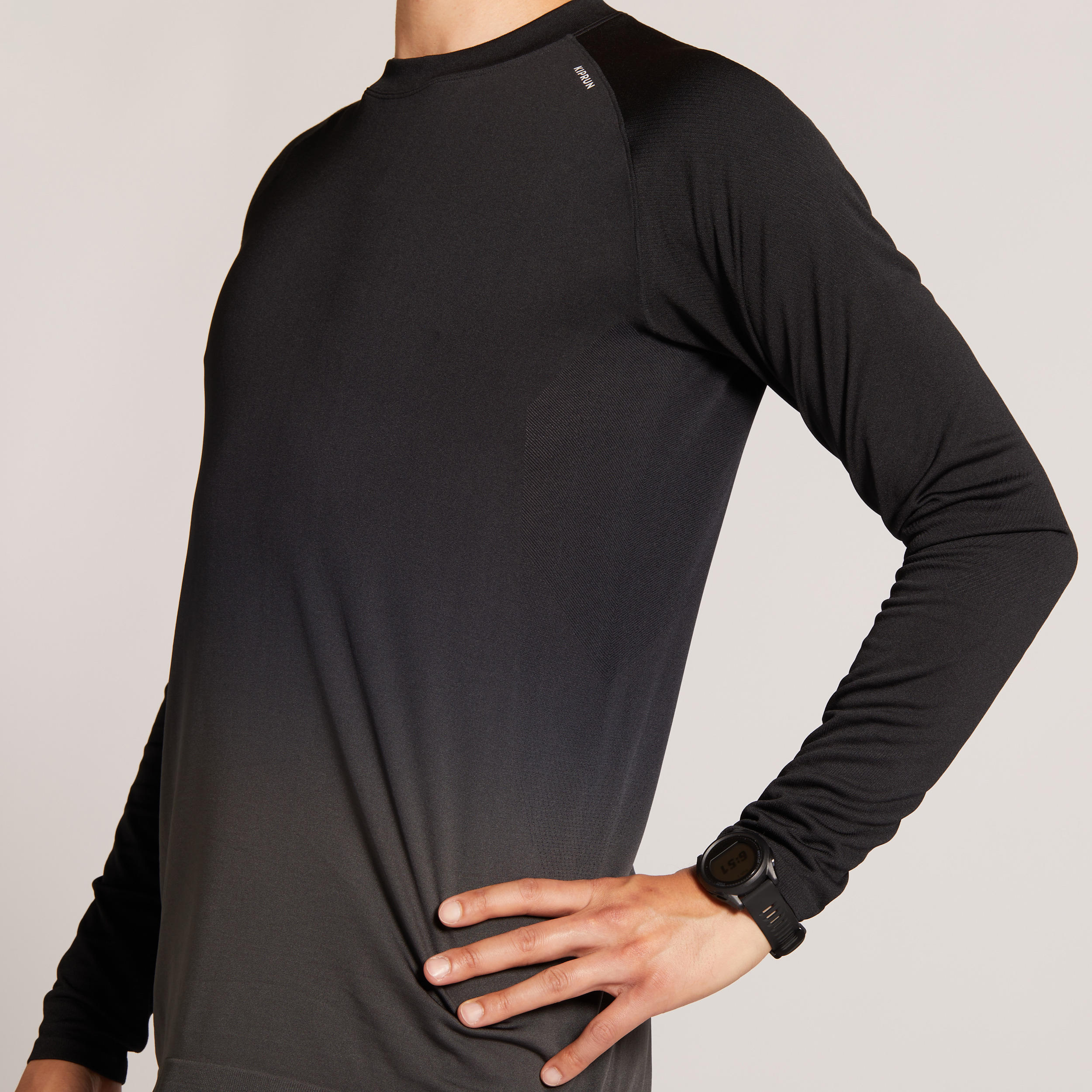 KIPRUN CARE MEN'S LONG-SLEEVED BREATHABLE RUNNING T-SHIRT - GREY 2/8
