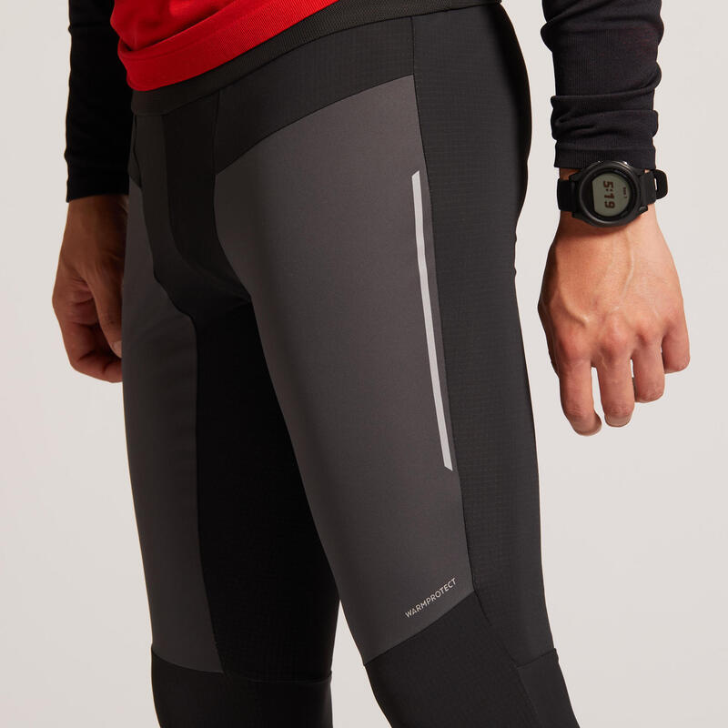 COLLANT RUNNING HOMME CHAUD ET DEPERLANT KIPRUN WARM RAIN NOIR