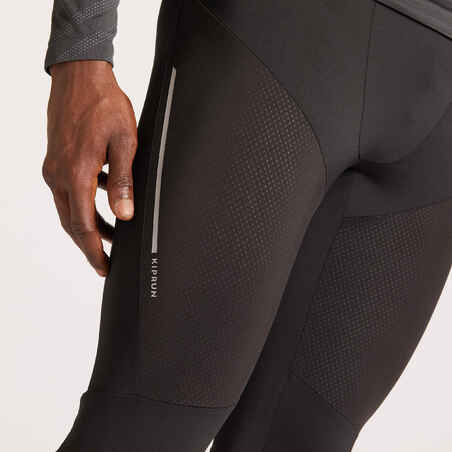 KIPRUN DRY MEN'S BREATHABLE RUNNING TIGHTS - BLACK