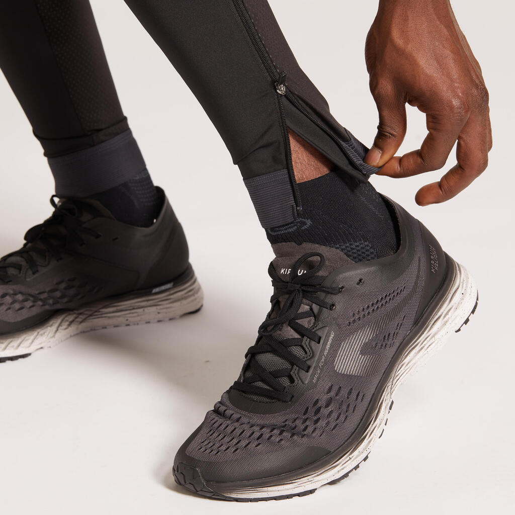 KIPRUN DRY MEN'S BREATHABLE RUNNING TIGHTS - BLACK
