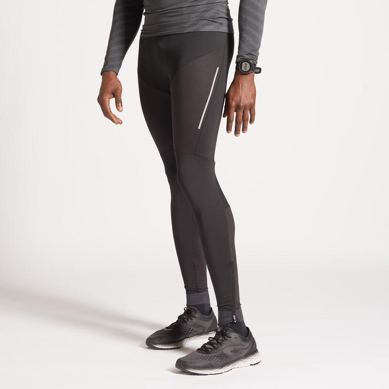 KIPRUN DRY MEN'S BREATHABLE RUNNING TIGHTS - BLACK