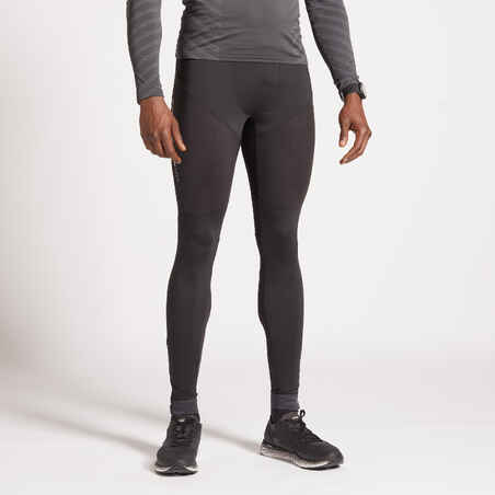 KIPRUN DRY MEN'S BREATHABLE RUNNING TIGHTS - BLACK